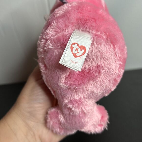 Ty Beanie Boos TUSK the Pink Walrus NEW with TAGS RETIRED Pink Glitter Plush - Picture 6 of 7